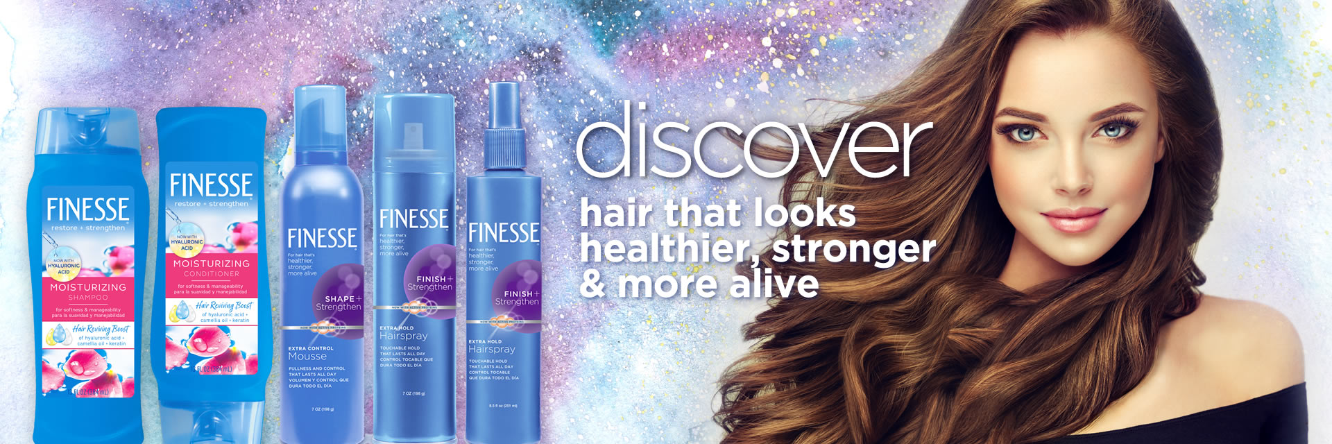 Finesse Haircare Shampoo Conditioner Styling Mousse Hair Spray Moisturize Repair Style Strengthen