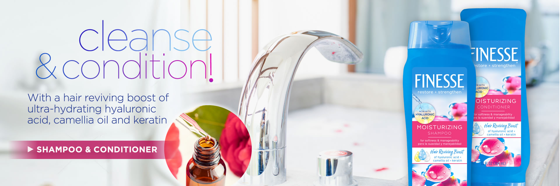 Finesse Shampoo Conditioner Haircare Shampoo Conditioner Hair Moisturize Volumize Repair Strengthen